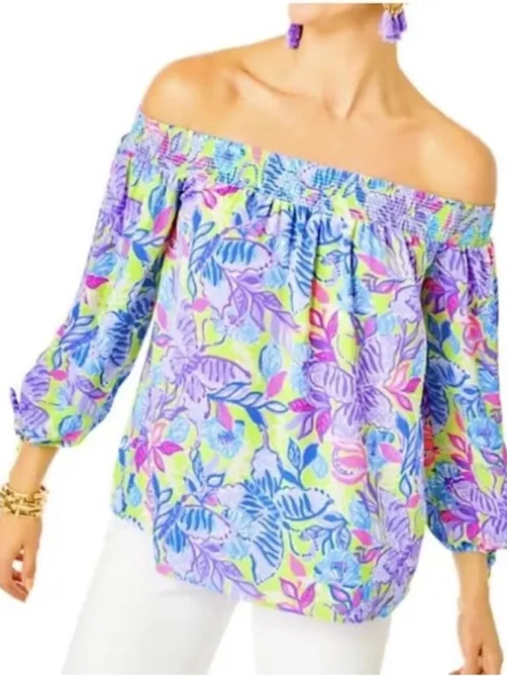 Lilly Pulitzer Maryellen Off Shoulder top Sz XL